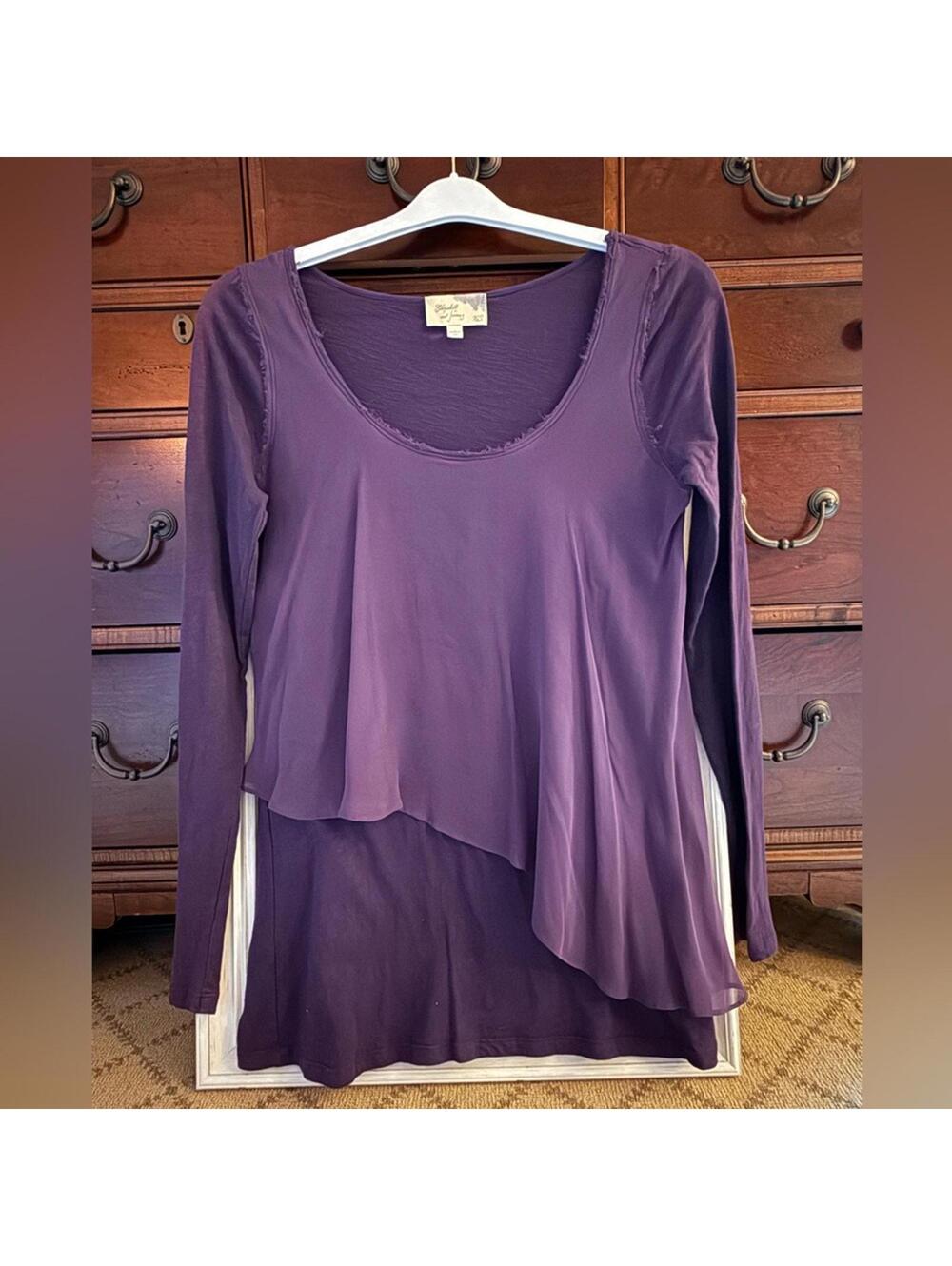 Elizabeth & James Vintage purple long sleeve tunic XS